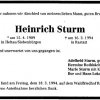 Sturm Heinrich 1909-1994 Todesanzeige